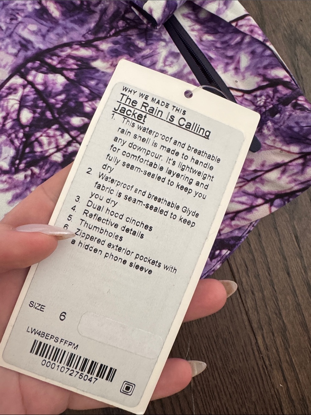 Lululemon | Rain is calling jacket | Seawheeze Exclusive NWT | size 6 - Picture 4 of 9